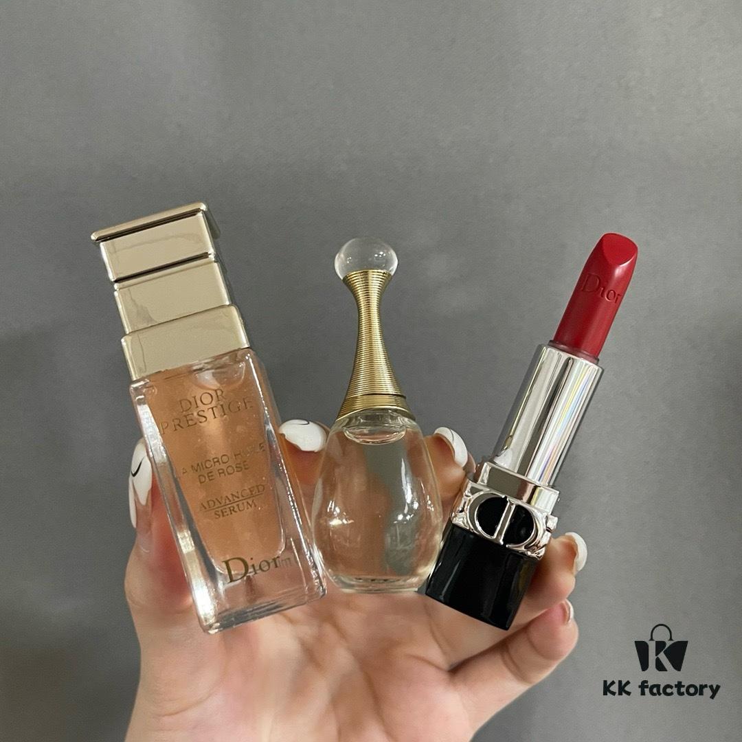 6931afe3ccd8ab3d7afa3d54 Dior Château Mini Set of Three! Includes: Sauvage Essence 10ml, Blue Gold Lipstick 999 1.5g, J'adore Perfume 5ml