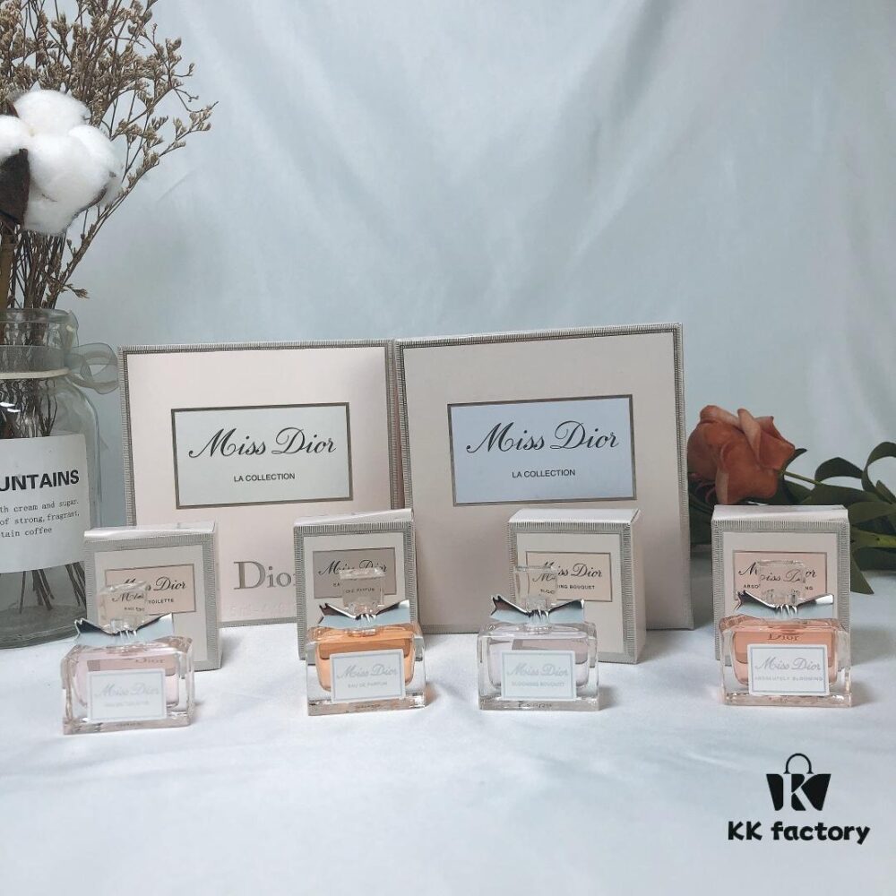 6931aff0ccd8ab3d7afa3df3 Dior Mini Heart Perfume 4-Piece Set in Wooden Box *5ml (Counter Version, No Sprayer, Screw Cap)