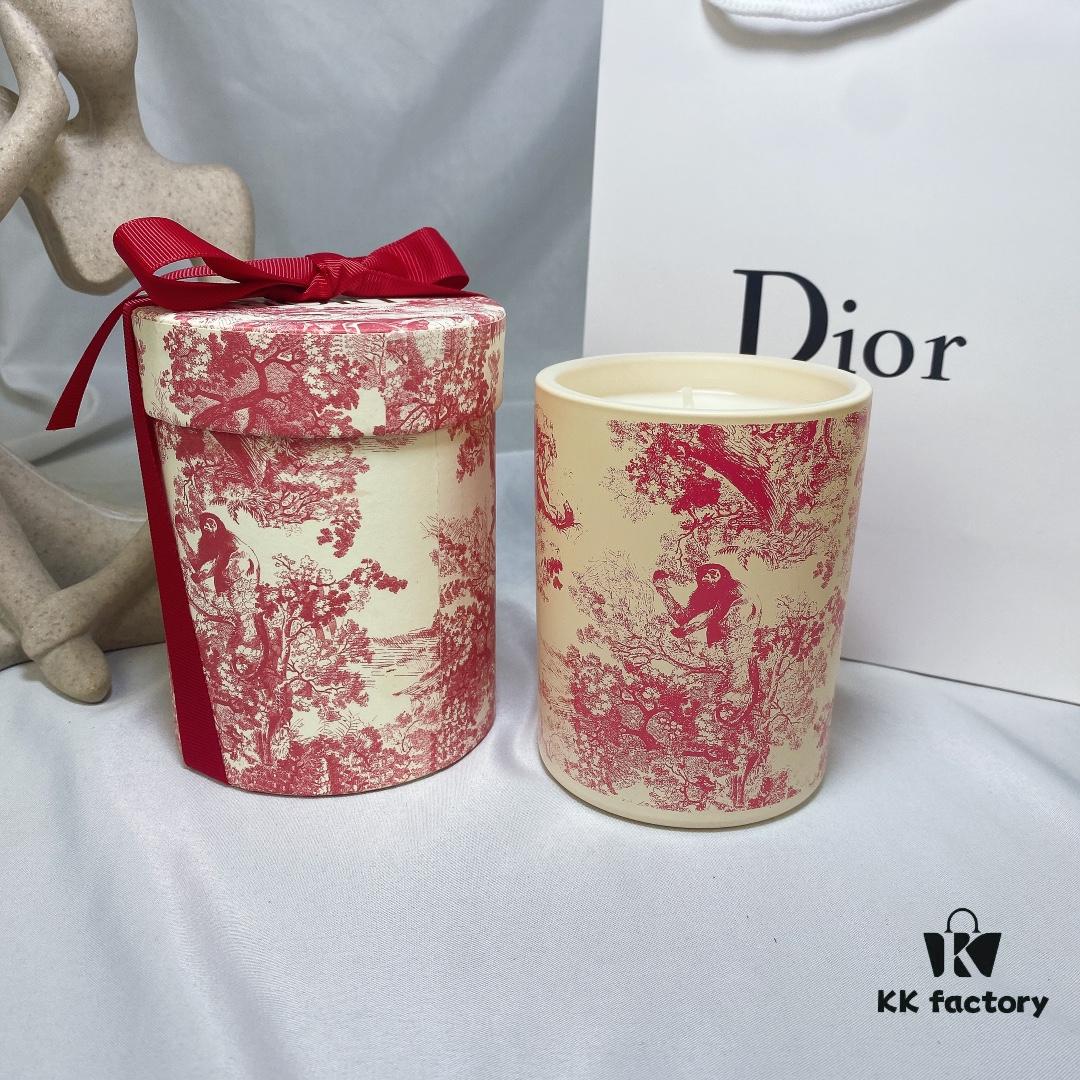 6931aff1ccd8ab3d7afa3e0b Dior Large Red Toile de Jouy Hydrangea Scented Candle Gift Set, Housewarming Gift 280g, with Boutique Shopping Bag