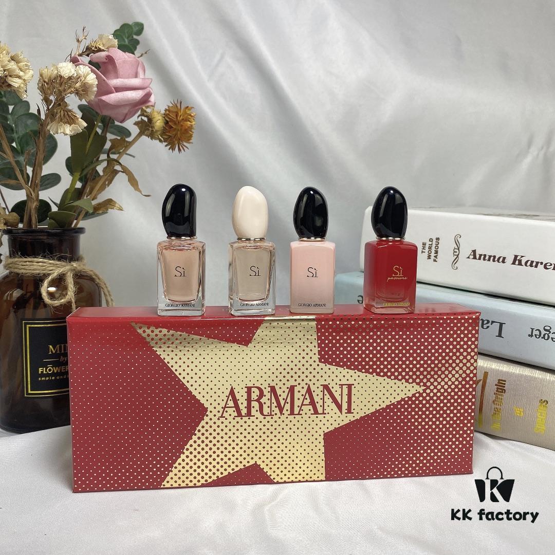 6931f4473a89a121ed546203 Counter Q-Sized Giorgio Armani Love 4-Piece Mini Set 7ml, Mini Version, No Spray Cap, Drop and Apply Style, Includes Four Variants: Yellow Love, Pink-Cap Light Love Scent, Pink Bottle Intense Love Scent, Red Love
