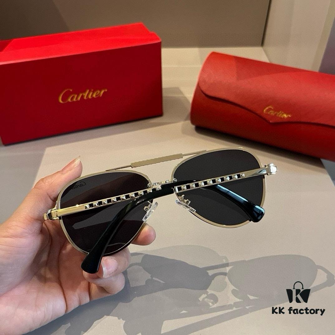 6931f4913a89a121ed5465d9 Cartier Men's 1:1 Replica Aviator Sunglasses, High-End and Elegant, Featuring Minimalist Signature Logo on Temples, Luxuriously Crafted, Eyewear for Sun Protection