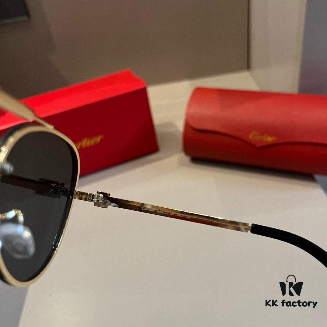 6931f4913a89a121ed5465db Cartier Men's 1:1 Replica Aviator Sunglasses, High-End and Elegant, Featuring Minimalist Signature Logo on Temples, Luxuriously Crafted, Eyewear for Sun Protection