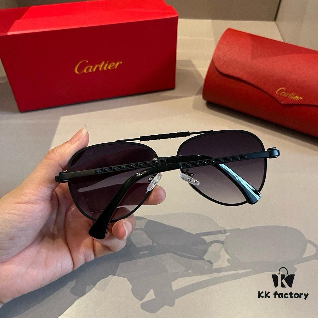 6931f4913a89a121ed5465e3 Cartier Men's 1:1 High-End Aviator Sunglasses, Elegant and Luxurious with Minimalist Signature Logo on Temples