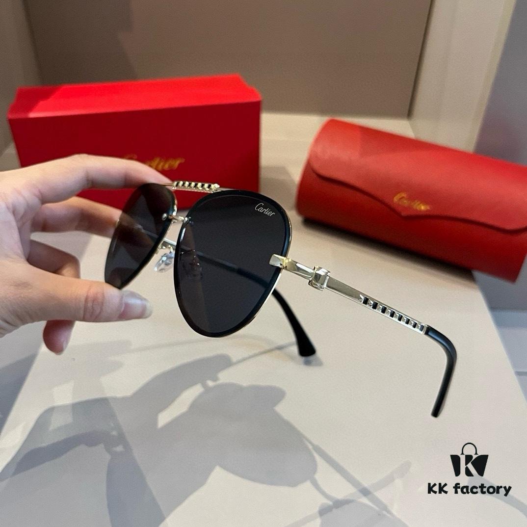 6931f4923a89a121ed5465e8 Cartier Men's 1:1 High-End Aviator Sunglasses, Elegant and Luxurious with Minimalist Signature Logo on Temples