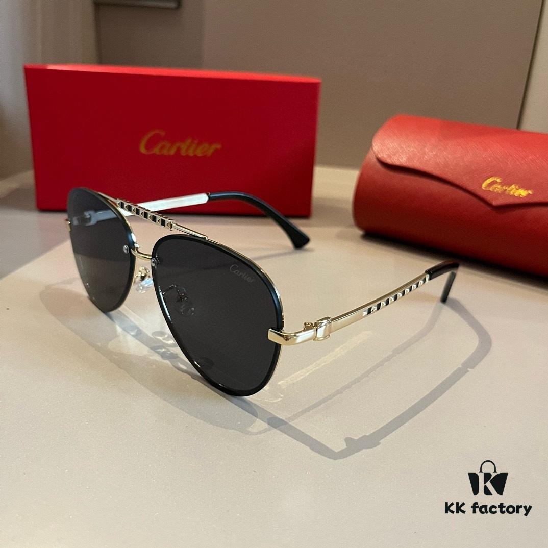 6931f4933a89a121ed5465fa Cartier Men's Official Website 1:1 Large Aviator Sunglasses, High-End and Elegant, Minimalist Signature Logo on Temples, Luxuriously Crafted