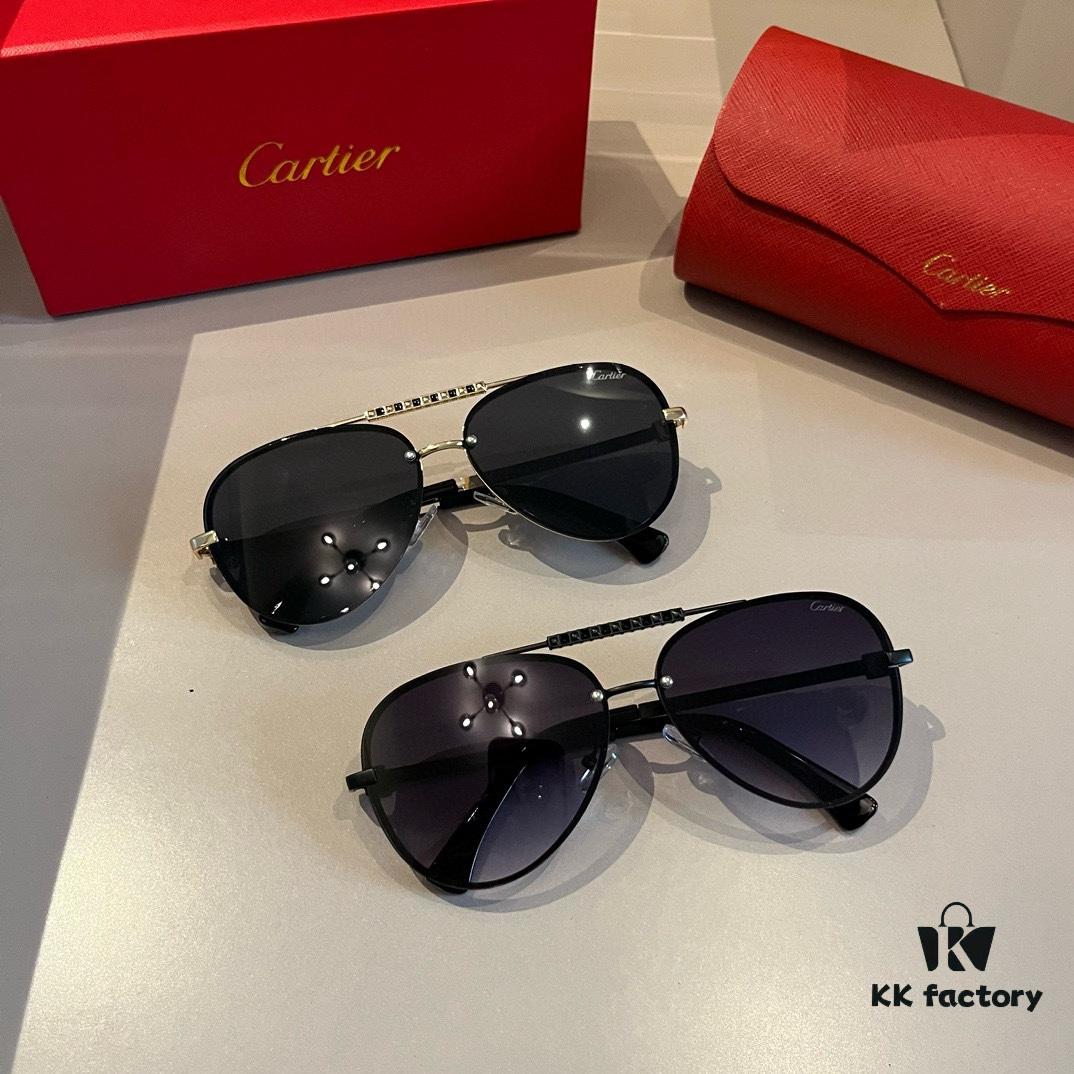 6931f4933a89a121ed546602 Cartier Men's Official Website 1:1 Large Aviator Sunglasses, High-End and Elegant, Minimalist Signature Logo on Temples, Luxuriously Crafted