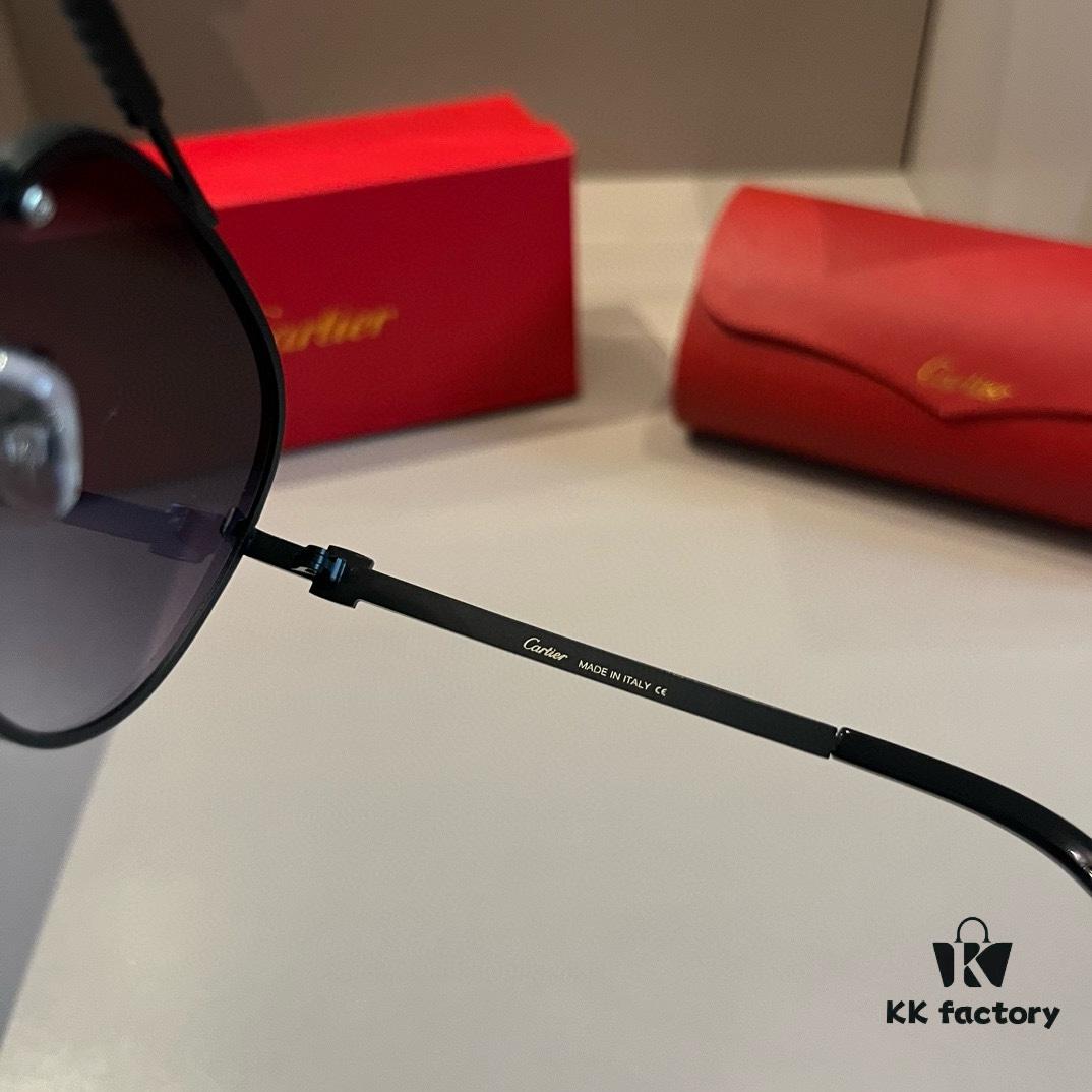 6931f4943a89a121ed54660c Cartier Men's High-End Oversized Aviator Sunglasses, 1:1 Replica of Official Website Version, Elegant and Luxurious Design with Minimalist Iconic Logo on Temples