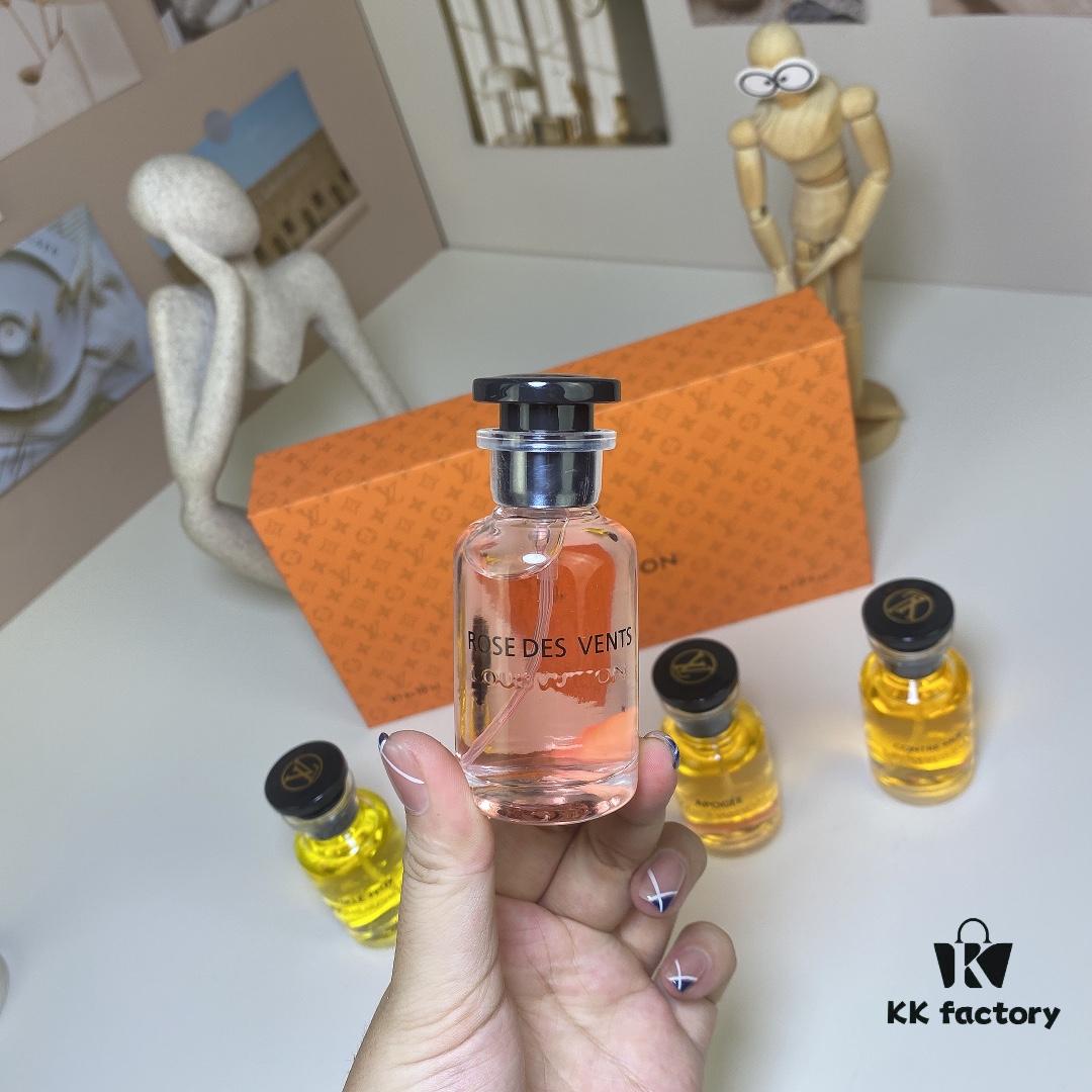 6931f5093a89a121ed546c9a Louis Vuitton Travel Set of 4 Mini Perfumes 30ml×4 with Spray Heads, Including: Rose des Vents, L'Immensité, Sur la Route, Briller
