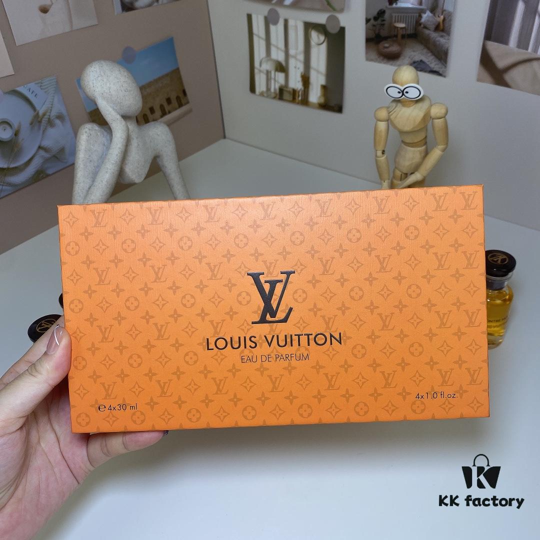 6931f5093a89a121ed546c9e Louis Vuitton Travel Set of 4 Mini Perfumes 30ml×4 with Spray Heads, Including: Rose des Vents, L'Immensité, Sur la Route, Briller