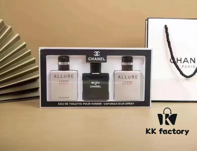 6931f5293a89a121ed546df1 CHANEL Chanel Men's Perfume Set of 3 * 25ml, Classic Trio – A Collection of Three Distinct Fragrances: Bleu Eau de Toilette, Allure Sport, and Allure Sport Cologne