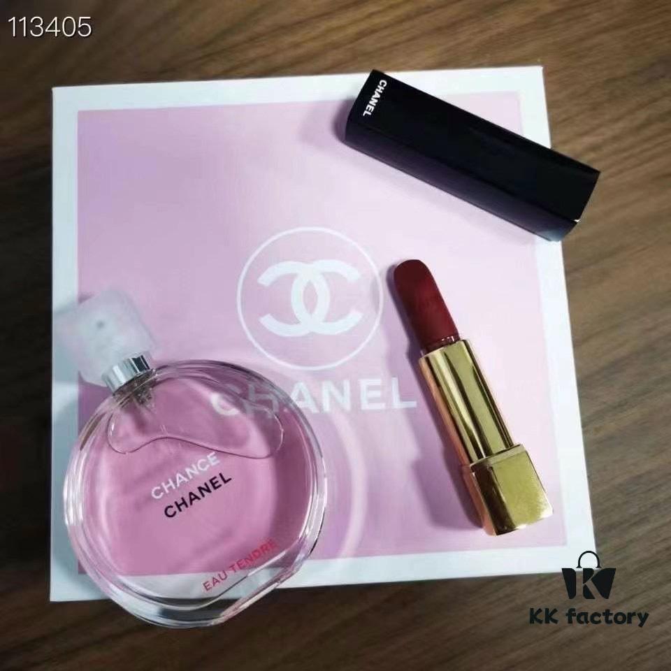 6931f52a3a89a121ed546dfe Chanel Perfume and Lipstick Set! Includes: Pink Fantasy 50ml, Press 58#