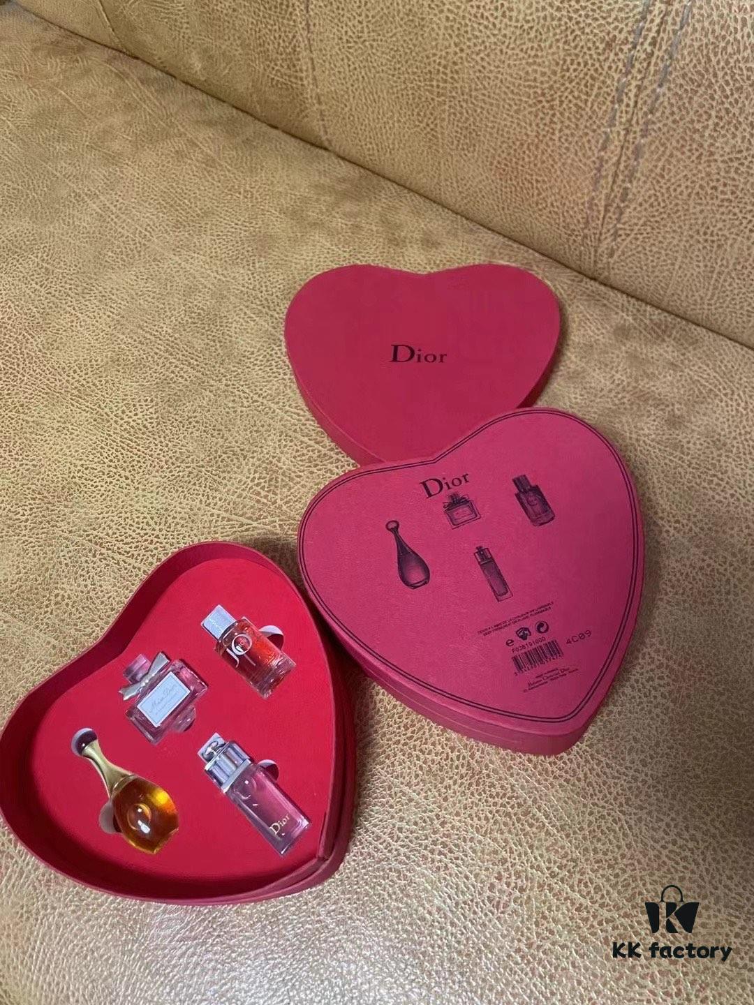 Dior Perfume Sample Set of 5ml, Four-Piece Gift Box in Heart Shape