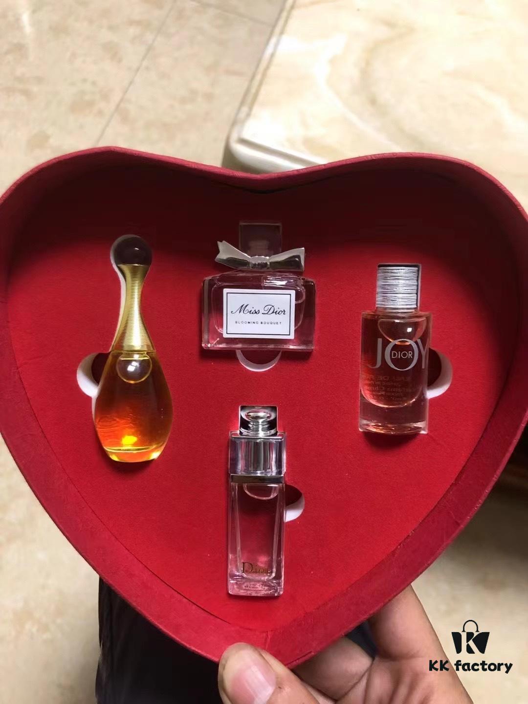 Dior Perfume Sample Set of 5ml, Four-Piece Gift Box in Heart Shape