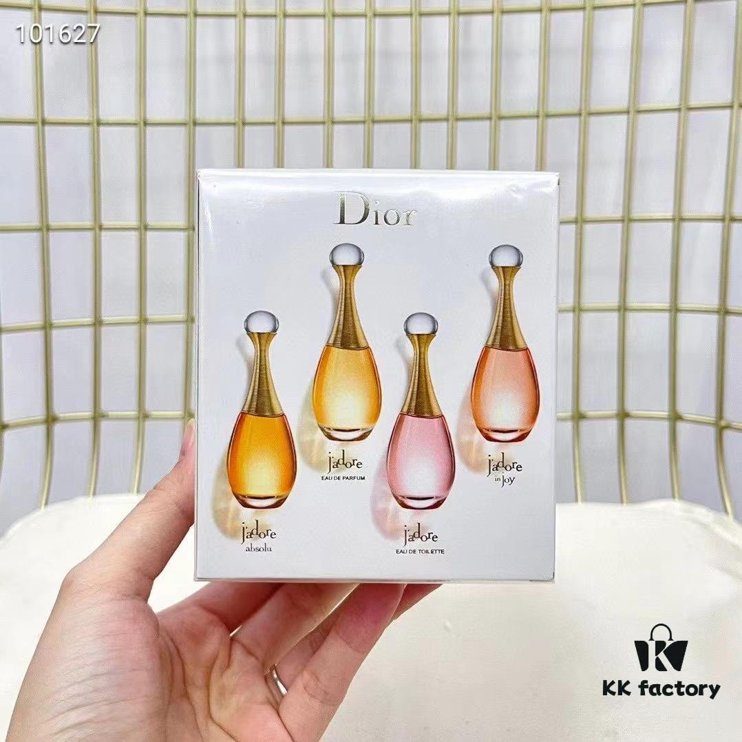 6931f5353a89a121ed546eae Christian Dior J'adore Perfume Mini Set 4-Piece / Square Box: Includes 5ml Eau de Parfum, 5ml Eau de Toilette, 5ml So Oxygéné, and 5ml Lumière