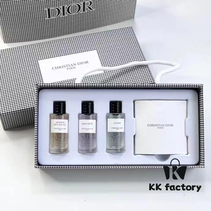 6931f5443a89a121ed546f73 Dior Check Pattern Vintage Perfume Sample 7.5ml Three-Piece Set