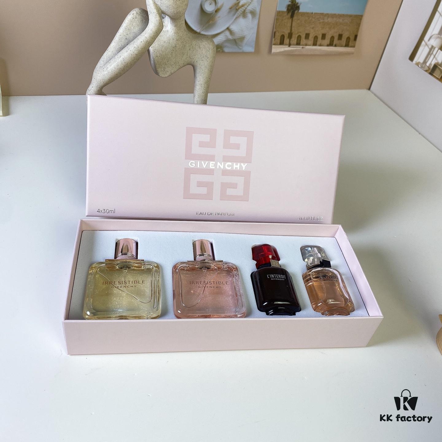 6931f5483a89a121ed546fae Givenchy L'Interdit Full Harmony Mini Set 4-Piece 30ml×4 with Spray Nozzles, Including: Pink Irresistible Eau de Toilette, Intense Irresistible, Intense L'Interdit, Red L'Interdit