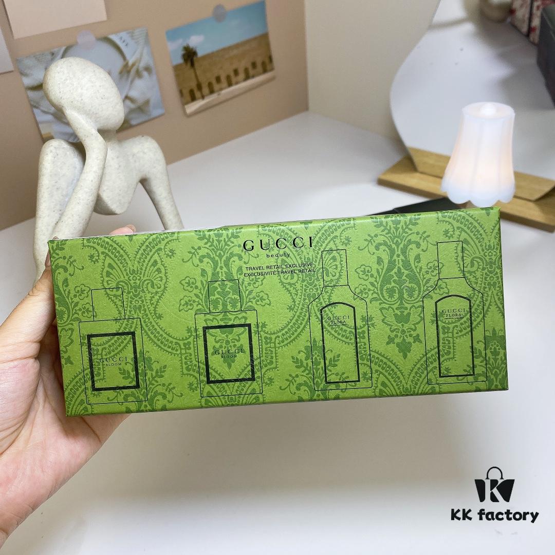 6931f5583a89a121ed54706f Free Shipping Q-Sized Gucci Green Box Four-Piece Set, Including: 2 Boxes of Bloom Perfume 5ml, 2 Boxes of Dreamy Gardenia 5ml