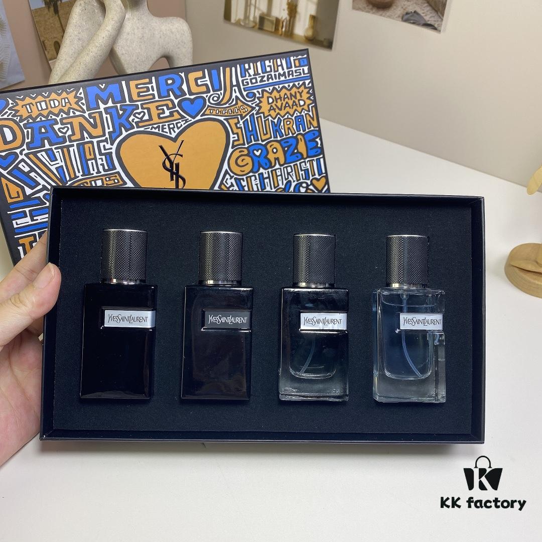 6931f5793a89a121ed547208 Yves Saint Laurent Y Men's Four-Piece Set 30ml*4 with Spray Heads, Including Eau de Toilette, Eau de Parfum, Parfum Edition, and Intense Edition