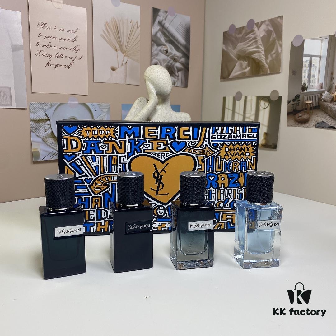 6931f5793a89a121ed547209 Yves Saint Laurent Y Men's Four-Piece Set 30ml*4 with Spray Heads, Including Eau de Toilette, Eau de Parfum, Parfum Edition, and Intense Edition