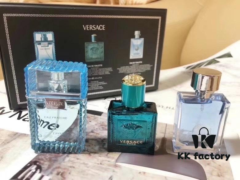 6931f5953a89a121ed54735d Versace New Men's Perfume 3-Piece Set *30ml with Spray, Including Cloud Light Scent 30ml, Eros Men's Perfume 30ml, and Self-Titled Men's Perfume 30ml