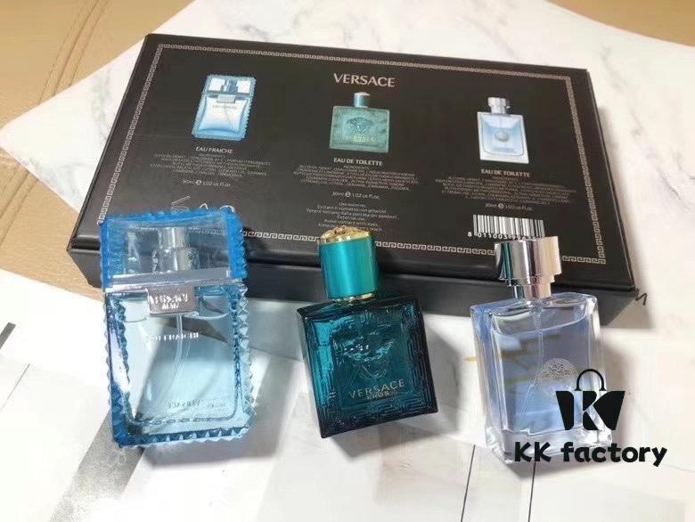 6931f5953a89a121ed54735e Versace New Men's Perfume 3-Piece Set *30ml with Spray, Including Cloud Light Scent 30ml, Eros Men's Perfume 30ml, and Self-Titled Men's Perfume 30ml