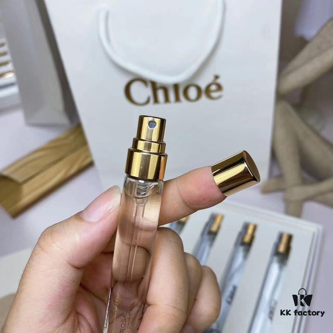 6931f5a53a89a121ed547415 Chloé Nomade Perfume Set 5x10ml with Spray, Includes Pouch, Chinese Label, Gift Bag - Contents: Magnolia, Rose, Misty Jasmine, Cedarwood, Mimosa