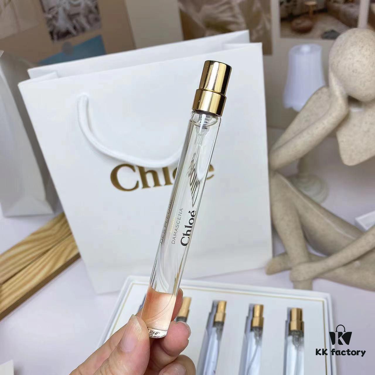 6931f5a53a89a121ed547416 Chloé Nomade Perfume Set 5x10ml with Spray, Includes Pouch, Chinese Label, Gift Bag - Contents: Magnolia, Rose, Misty Jasmine, Cedarwood, Mimosa