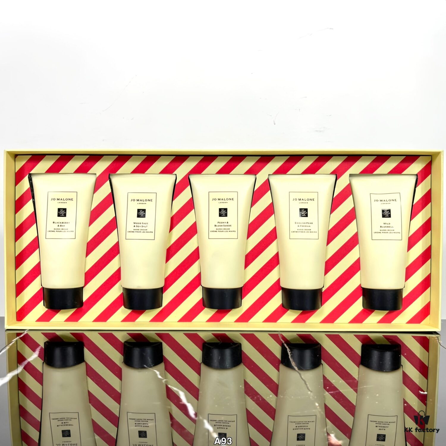 6931f5d73a89a121ed5476c8 55 Jo Malone Hand Cream Set! Includes: 50ml x 5. Scents: English Pear, Bluebell, Black Viper, Peony, Sea Salt