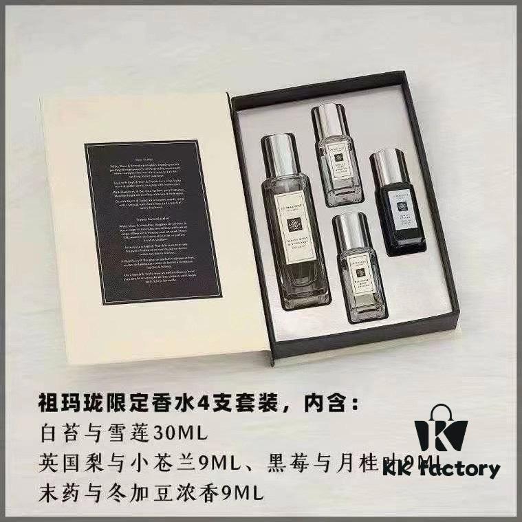 6931f60e3a89a121ed54799a Jo Malone London Perfume Gift Set Four-Piece with Gift Bag, including: 30ML White Moss & Snowbell, Mini English Pear & Freesia 9ML, Blackberry & Bay Leaf 9ML, Myrrh & Tonka 9ML