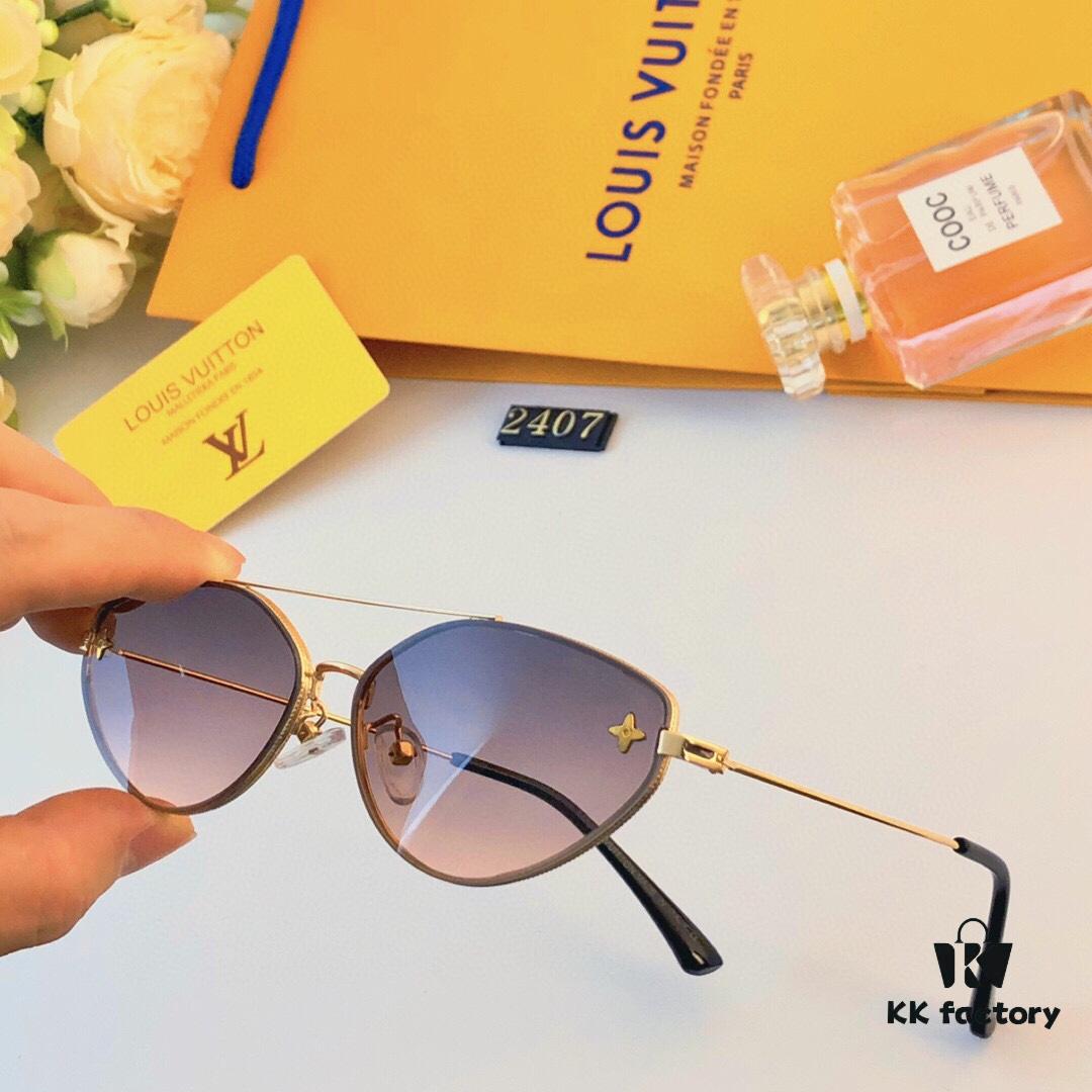 6931f63e3a89a121ed547c0e LV 2024 New Fashion Cat-Eye Sunglasses for Women, Stylish European and American Design, Cross-border Sunglasses