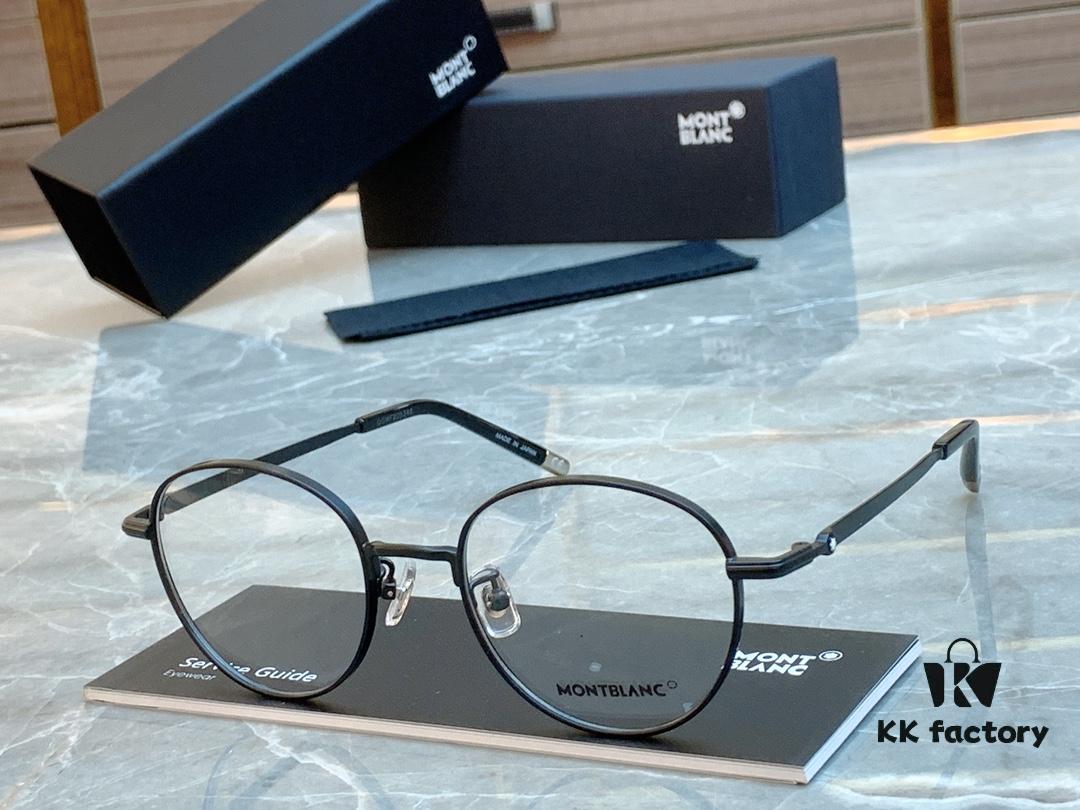 Ultra-light 100% Titanium TITANIUM New Model [MONT BLANC*] MONTBLANC MB0172OJ Round Frame Hexagonal White Star 🌟 Five-star Recommended Unisex Eyeglass Frame, Stylish Full-rim Optical Myopia Frame, High-end Quality! Size: 49□21-145 Eyeglasses Sunglasses