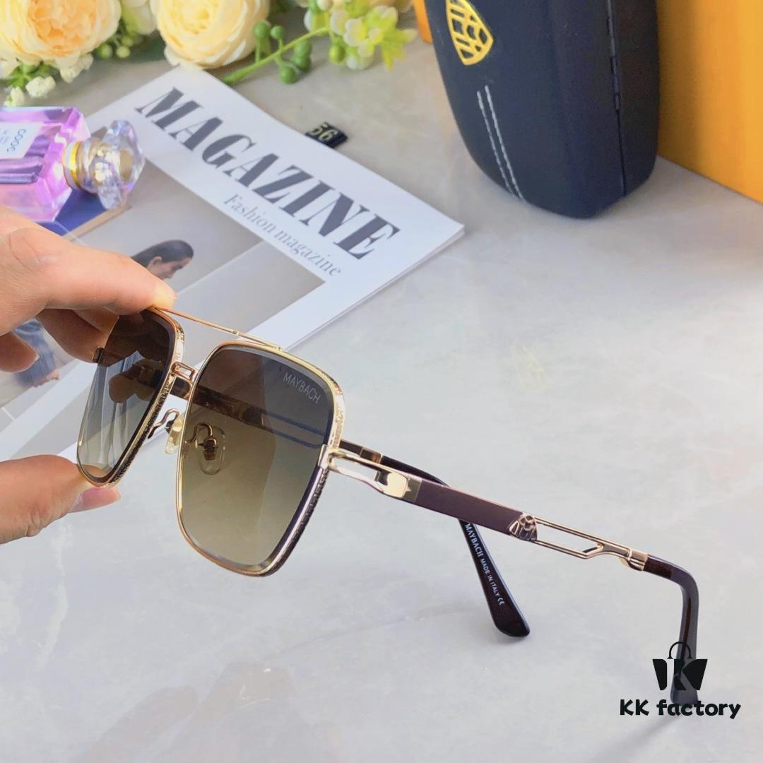 Maybach Fashion Dual-Bridge Sunglasses for Men, Square Frame Shades, Trendy Eyewear in European and American Style