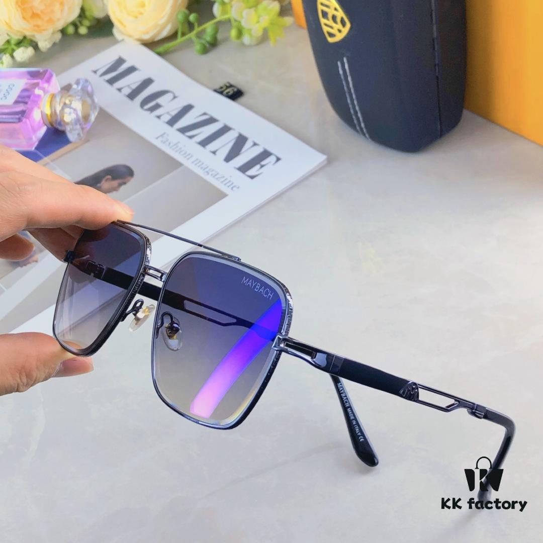 Maybach Fashion Dual-Bridge Sunglasses for Men, Square Frame Shades, Trendy Eyewear in European and American Style