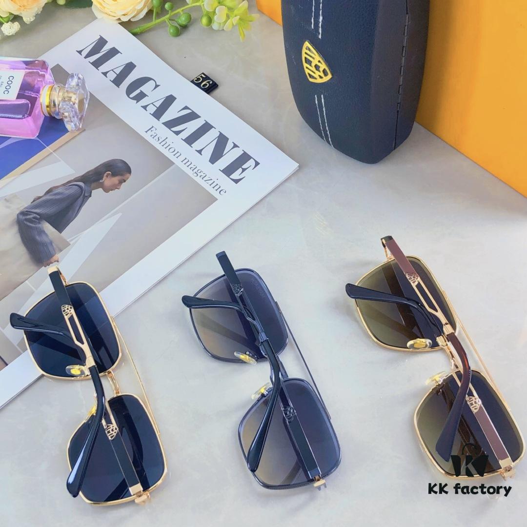 Maybach Fashion Dual-Bridge Sunglasses for Men, Square Frame Shades, Trendy Eyewear in European and American Style