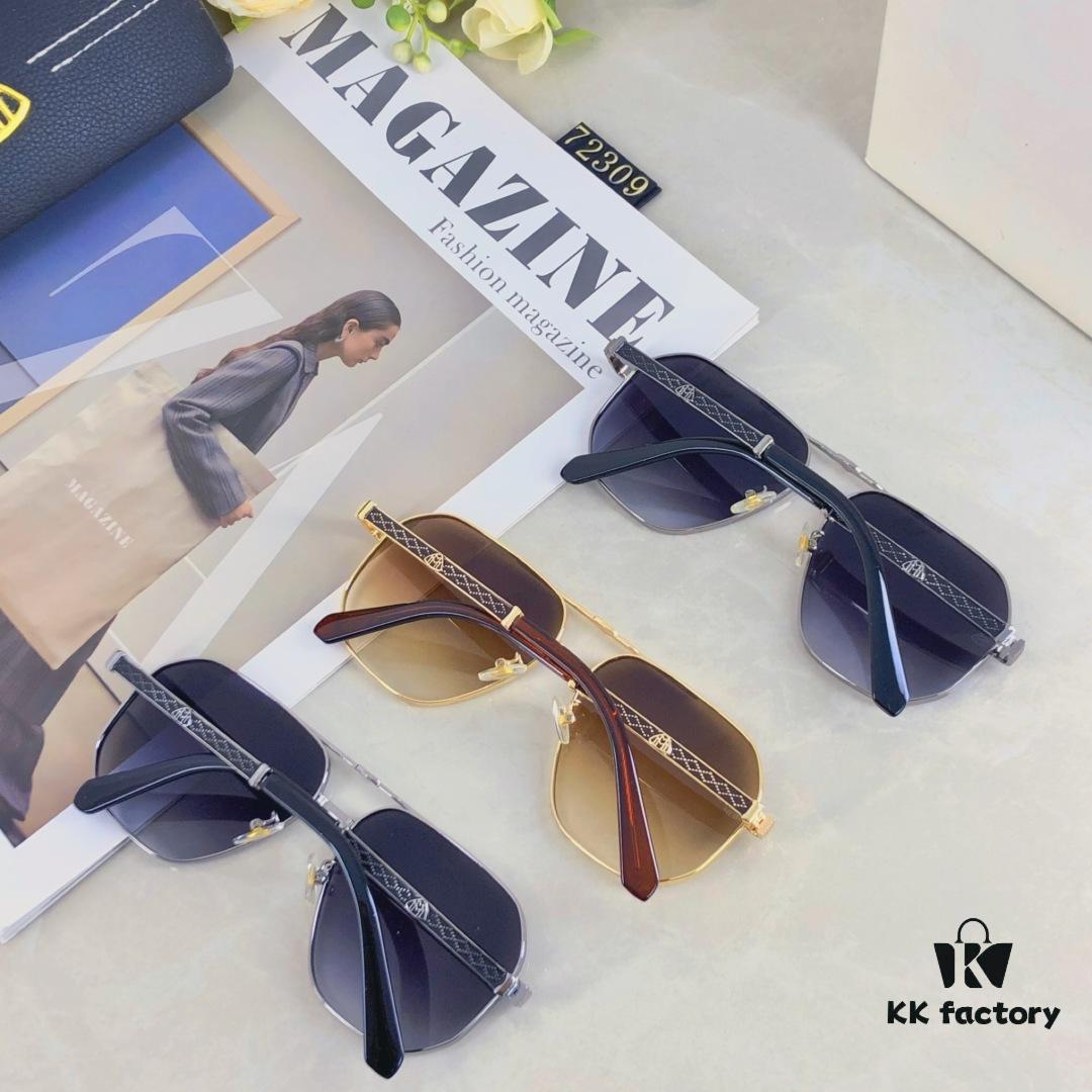 6931f6813a89a121ed547fe3 Maybac* New Men's Sunglasses Fashionable Metal Double-Bridge Large Frame Sunglasses for Driving Outdoor Activities