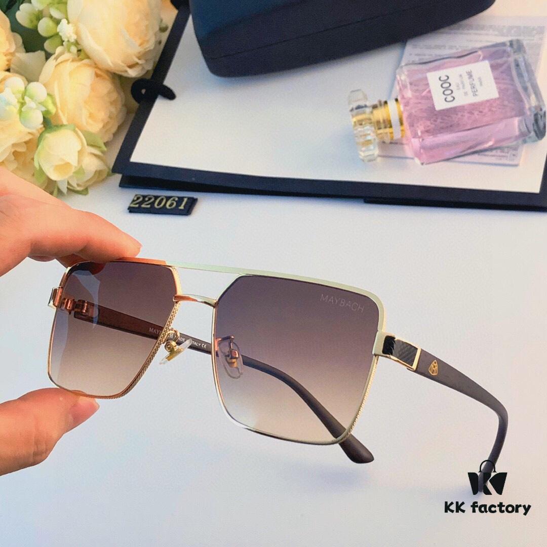 6931f71c3a89a121ed54886a Maybach Square Metal Double Bridge Men's Sunglasses, Large Frame UV Protection Fashion Trendy European and American Style Sun Glasses