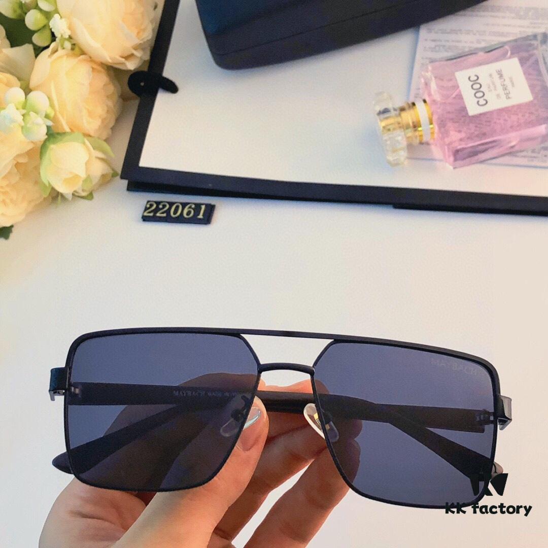 6931f71c3a89a121ed54886e Maybach Square Metal Double Bridge Men's Sunglasses, Large Frame UV Protection Fashion Trendy European and American Style Sun Glasses