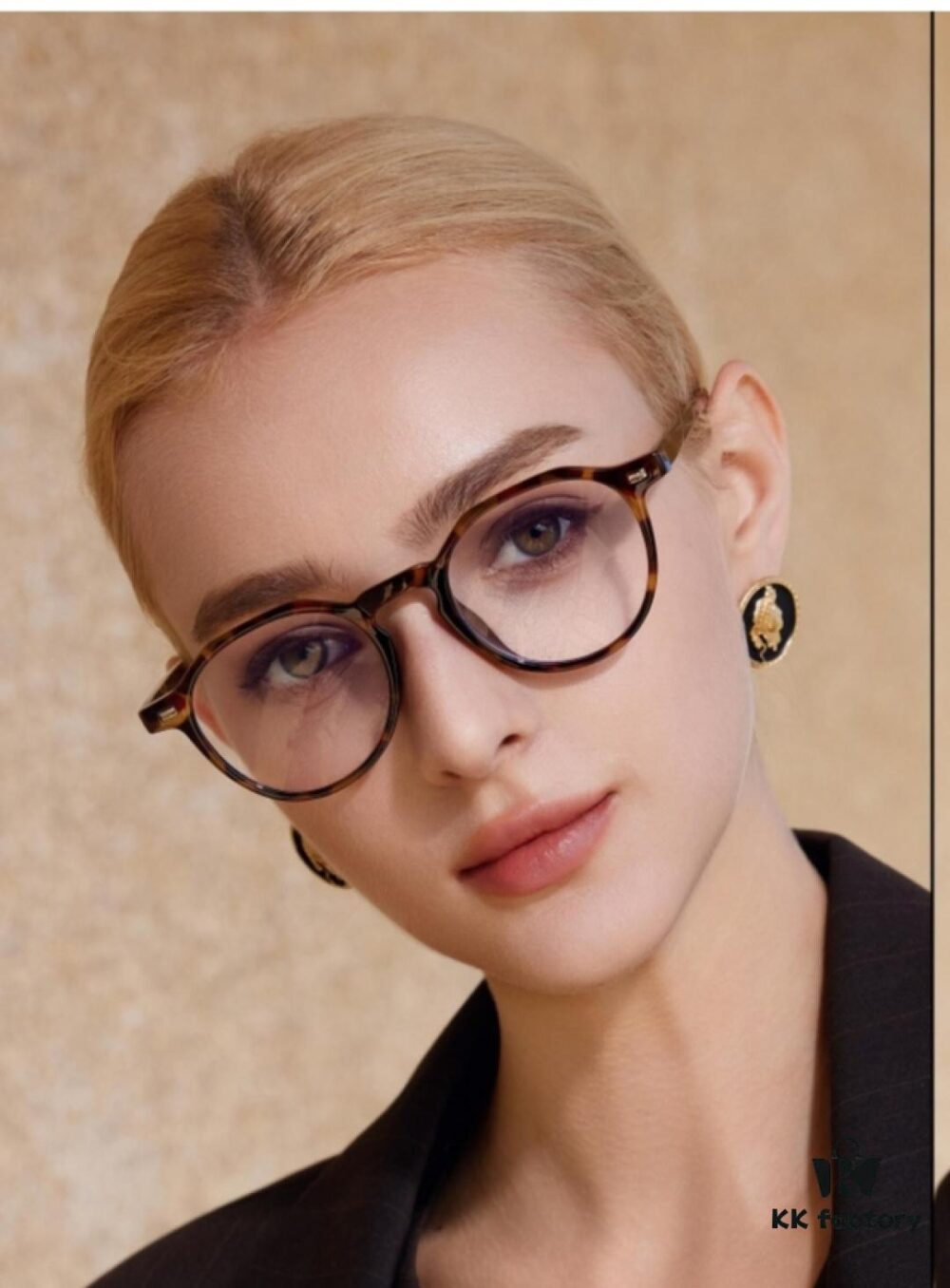6931f7833a89a121ed548e35 Chane* Jin Chen Same Style Multi-Frame Tortoiseshell Round Eyeglasses for Women, Prescription Ready, Leopard Print Frame, Sunglasses