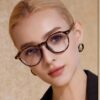 6931f7833a89a121ed548e35 Chane* Jin Chen Same Style Multi-Frame Tortoiseshell Round Eyeglasses for Women, Prescription Ready, Leopard Print Frame, Sunglasses