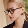 6931f7833a89a121ed548e36 Chane* Jin Chen Same Style Multi-Frame Tortoiseshell Round Eyeglasses for Women, Prescription Ready, Leopard Print Frame, Sunglasses