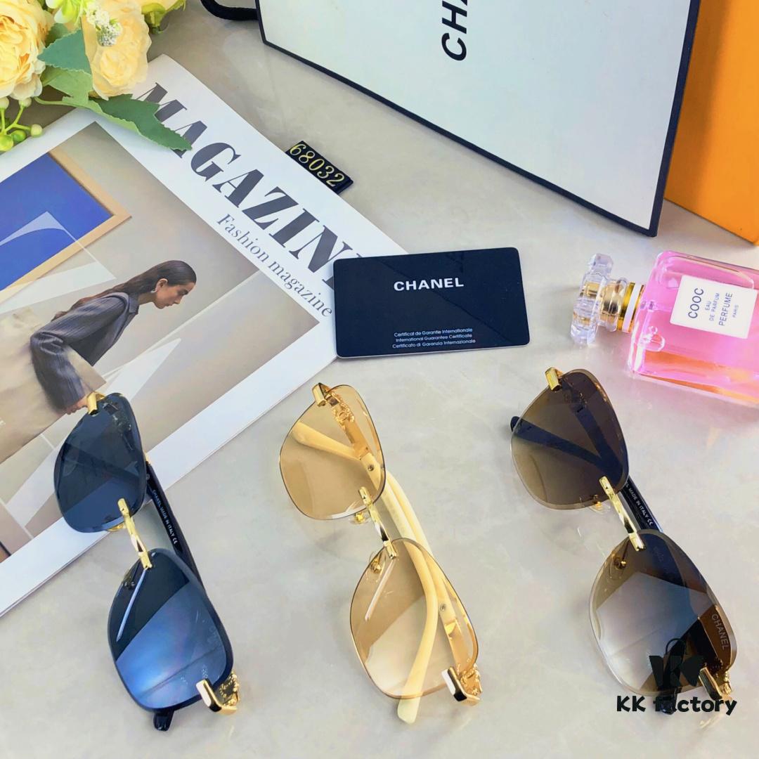 6931f7843a89a121ed548e44 Chane* European and American Fashion Small Frame Sunglasses, Retro Minimalist Rimless Street Snap Shades