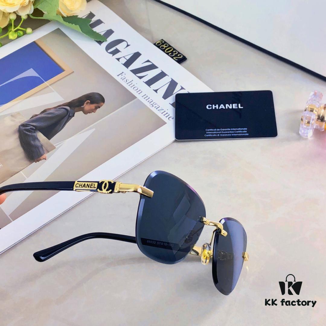 6931f7843a89a121ed548e46 Chane* European and American Fashion Small Frame Sunglasses, Retro Minimalist Rimless Street Snap Shades
