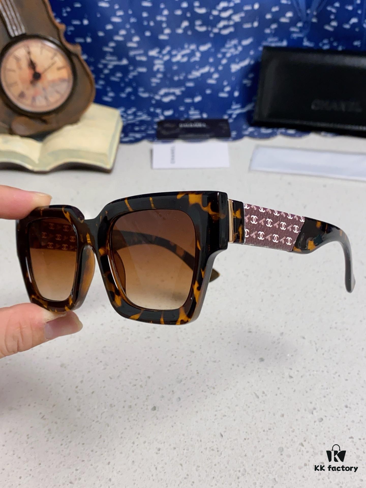 6931f7953a89a121ed548f3f CHANEL 2024 New Arrival Trendy Fashion Square Frame Sunglasses for Women, Comfortable Wear, Influencer Favorite, High-Definition Thick Polarized Lens Sunglasses