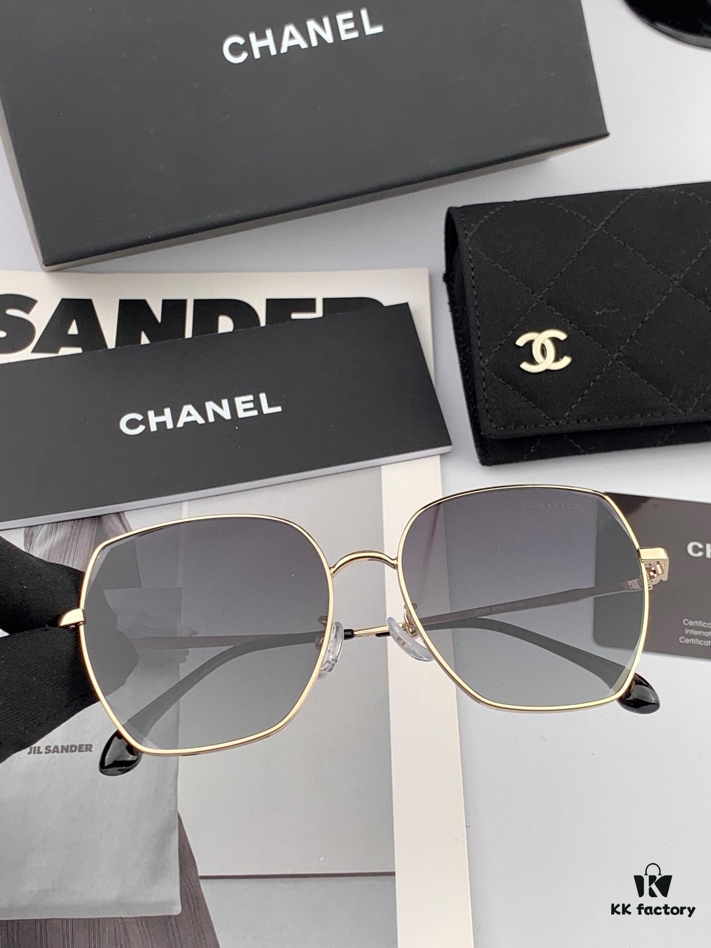 CHANEL New Nylon Polarized Sunglasses, Frameless Diamond-Cut Design with Enhanced Texture, Elegant Feminine Style Suitable for Both Large and Small Faces