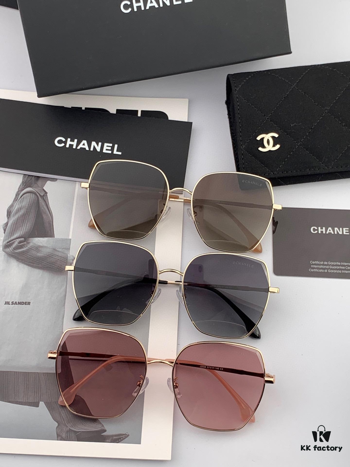 CHANEL New Nylon Polarized Sunglasses, Frameless Diamond-Cut Design with Enhanced Texture, Elegant Feminine Style Suitable for Both Large and Small Faces