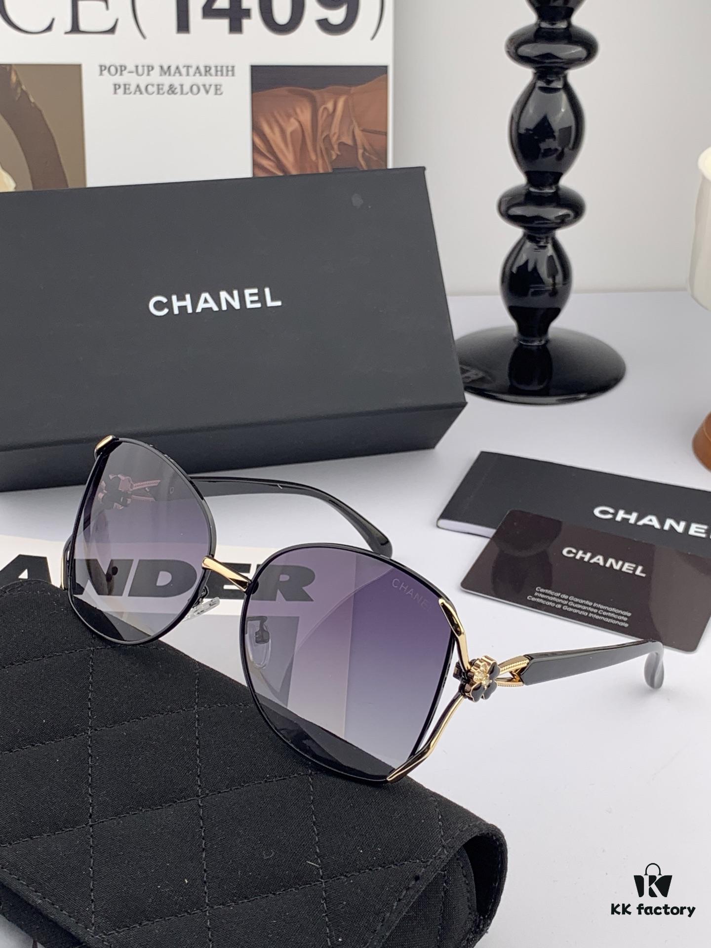 6931f79f3a89a121ed548fcb CHANEL 2025 New Camellia Trendy Fashion Round Frame Sunglasses Comfortable Wear Influencer Style Shades Model: CH9803