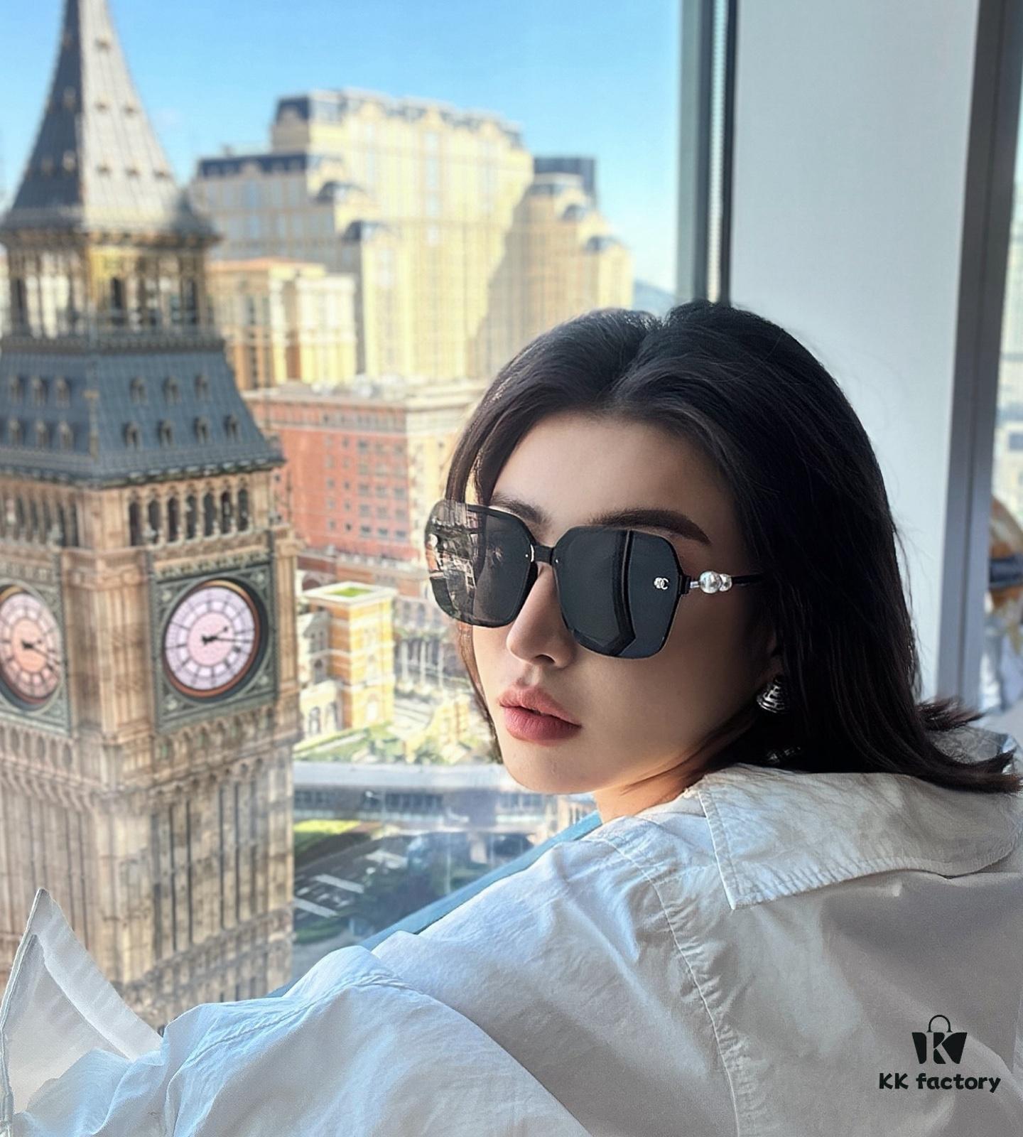 6931f7c13a89a121ed5491ad CHANEL 2025 Official Pre-Spring New Arrival, Celebrity-Favorite Large-Frame Pearl Polarized Sunglasses