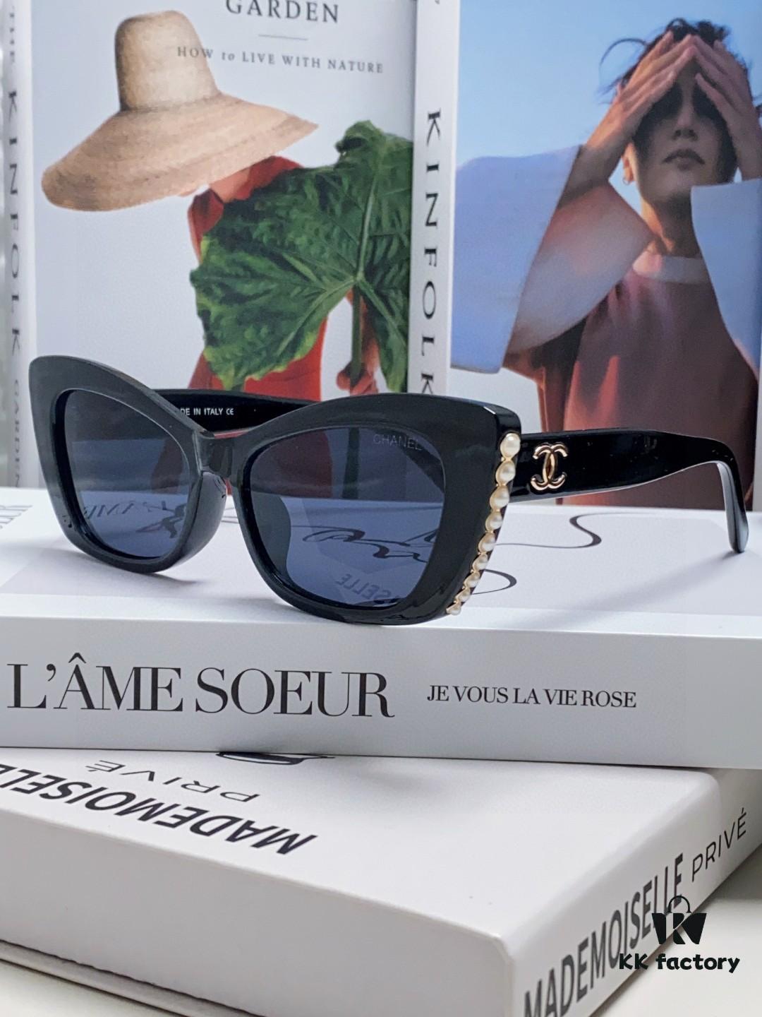 6931f7e33a89a121ed549394 Chanel Natural Light Pink Pearl-Set Frame Trendy Fashion Women's Luxury Square Sunglasses