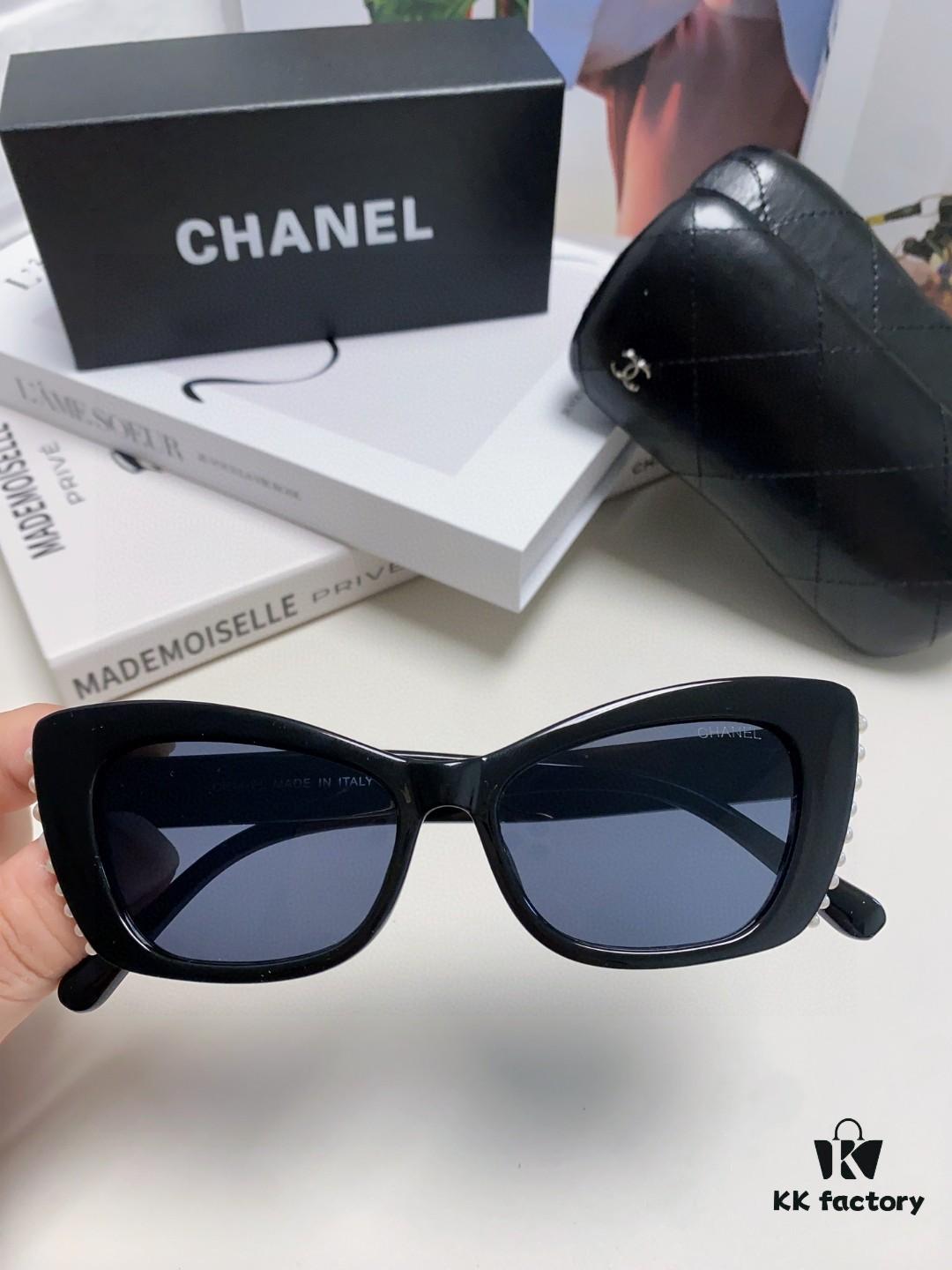 6931f7e33a89a121ed549397 Chanel Natural Light Pink Pearl-Set Frame Trendy Fashion Women's Luxury Square Sunglasses