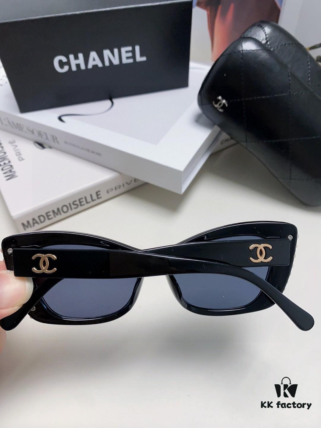 6931f7e33a89a121ed549398 Chanel Natural Light Pink Pearl-Set Frame Trendy Fashion Women's Luxury Square Sunglasses